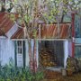 The Wood Shed - Oil on wood 12 x 12 Copyright 2012 Tim Malles (640x635)